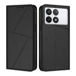 For Xiaomi Poco X6 Pro 5G / Redmi K70E Strong Magnetic Frosted Flip Leather Phone Case(Black)