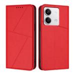 For Redmi Note 13 5G Strong Magnetic Frosted Flip Leather Phone Case(Red)