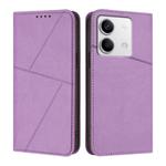 For Redmi Note 13 5G Strong Magnetic Frosted Flip Leather Phone Case(Light Purple)