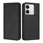 For Redmi Note 13 5G Strong Magnetic Frosted Flip Leather Phone Case(Black)