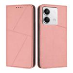 For Redmi Note 13 5G Strong Magnetic Frosted Flip Leather Phone Case(Pink)