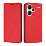 For Redmi Note 13 Pro+ Strong Magnetic Frosted Flip Leather Phone Case(Red)