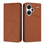 For Redmi Note 13 Pro+ Strong Magnetic Frosted Flip Leather Phone Case(Coffee Color)