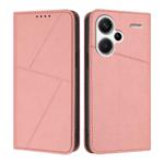 For Redmi Note 13 Pro+ Strong Magnetic Frosted Flip Leather Phone Case(Pink)