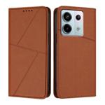 For Redmi Note 13 Pro 5G Strong Magnetic Frosted Flip Leather Phone Case(Coffee Color)