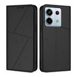 For Redmi Note 13 Pro 5G Strong Magnetic Frosted Flip Leather Phone Case(Black)