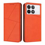 For Redmi K70 / K70 Pro Strong Magnetic Frosted Flip Leather Phone Case(Orange)