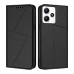 For Redmi 12 4G / 5G Strong Magnetic Frosted Flip Leather Phone Case(Black)
