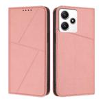 For Redmi 12 4G / 5G Strong Magnetic Frosted Flip Leather Phone Case(Pink)