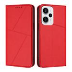 For Xiaomi Poco F5 / Redmi Note 12 Turbo Strong Magnetic Frosted Flip Leather Phone Case(Red)