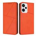 For Xiaomi Poco F5 / Redmi Note 12 Turbo Strong Magnetic Frosted Flip Leather Phone Case(Orange)
