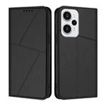 For Xiaomi Poco F5 / Redmi Note 12 Turbo Strong Magnetic Frosted Flip Leather Phone Case(Black)