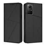 For Redmi Note 12S Strong Magnetic Frosted Flip Leather Phone Case(Black)
