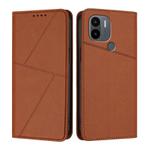 For Redmi A1+ / A2+ Strong Magnetic Frosted Flip Leather Phone Case(Coffee Color)