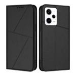 For Redmi Note 12 Pro+ Global Strong Magnetic Frosted Flip Leather Phone Case(Black)