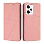 For Redmi Note 12 Pro+ Global Strong Magnetic Frosted Flip Leather Phone Case(Pink)