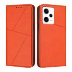 For Redmi Note 12 Pro 5G Global Strong Magnetic Frosted Flip Leather Phone Case(Orange)