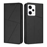 For Redmi Note 12 Pro 5G Global Strong Magnetic Frosted Flip Leather Phone Case(Black)