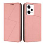 For Redmi Note 12 Pro 5G Global Strong Magnetic Frosted Flip Leather Phone Case(Pink)