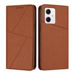 For Xiaomi Poco X5 / Redmi Note 12 5G Global Strong Magnetic Frosted Flip Leather Phone Case(Coffee Color)