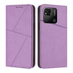 For Redmi 10A Strong Magnetic Frosted Flip Leather Phone Case(Light Purple)