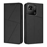For Redmi 10A Strong Magnetic Frosted Flip Leather Phone Case(Black)