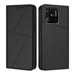 For Redmi 10C Strong Magnetic Frosted Flip Leather Phone Case(Black)