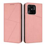 For Redmi 10C Strong Magnetic Frosted Flip Leather Phone Case(Pink)
