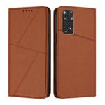 For Redmi Note 11 / 11S 4G Global Strong Magnetic Frosted Flip Leather Phone Case(Coffee Color)