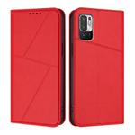 For Redmi 10 Strong Magnetic Frosted Flip Leather Phone Case(Red)