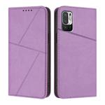 For Redmi 10 Strong Magnetic Frosted Flip Leather Phone Case(Light Purple)