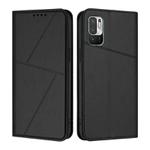For Redmi 10 Strong Magnetic Frosted Flip Leather Phone Case(Black)