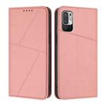 For Redmi 10 Strong Magnetic Frosted Flip Leather Phone Case(Pink)