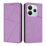 For Redmi Note 14 4G 164.84mm Strong Magnetic Frosted Flip Leather Phone Case(Light Purple)