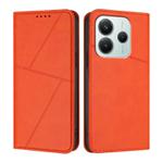 For Redmi Note 14 4G 164.84mm Strong Magnetic Frosted Flip Leather Phone Case(Orange)