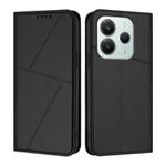 For Redmi Note 14 4G 164.84mm Strong Magnetic Frosted Flip Leather Phone Case(Black)
