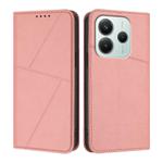 For Redmi Note 14 4G 164.84mm Strong Magnetic Frosted Flip Leather Phone Case(Pink)