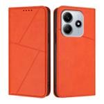 For Redmi Note 14 4G 163.25mm Strong Magnetic Frosted Flip Leather Phone Case(Orange)