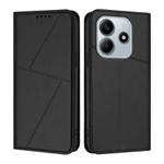 For Redmi Note 14 4G 163.25mm Strong Magnetic Frosted Flip Leather Phone Case(Black)
