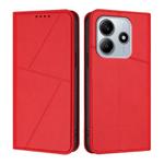 For Redmi Note 14 5G Strong Magnetic Frosted Flip Leather Phone Case(Red)