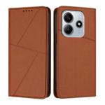 For Redmi Note 14 5G Strong Magnetic Frosted Flip Leather Phone Case(Coffee Color)