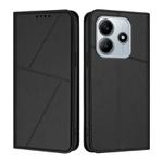 For Redmi Note 14 5G Strong Magnetic Frosted Flip Leather Phone Case(Black)