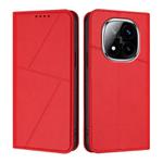 For Redmi Note 14 Pro+ Strong Magnetic Frosted Flip Leather Phone Case(Red)