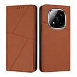 For Redmi Note 14 Pro+ Strong Magnetic Frosted Flip Leather Phone Case(Coffee Color)