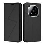 For Redmi Note 14 Pro+ Strong Magnetic Frosted Flip Leather Phone Case(Black)