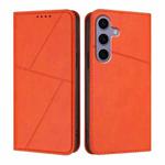 For Samsung Galaxy S25 5G / S24 5G Strong Magnetic Frosted Flip Leather Phone Case(Orange)