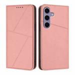 For Samsung Galaxy S25 5G / S24 5G Strong Magnetic Frosted Flip Leather Phone Case(Pink)
