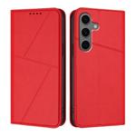 For Samsung Galaxy S25+ 5G / S24+ 5G Strong Magnetic Frosted Flip Leather Phone Case(Red)