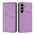 For Samsung Galaxy S25+ 5G / S24+ 5G Strong Magnetic Frosted Flip Leather Phone Case(Light Purple)