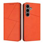 For Samsung Galaxy S25+ 5G / S24+ 5G Strong Magnetic Frosted Flip Leather Phone Case(Orange)